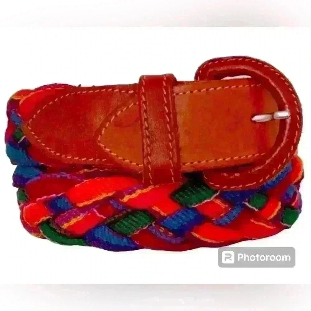 BELT Braided Multicolor Vintage Guatemala Colorful